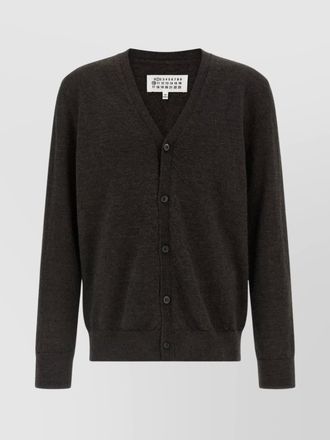 Maison Margiela wool v-neck ribbed cardigan