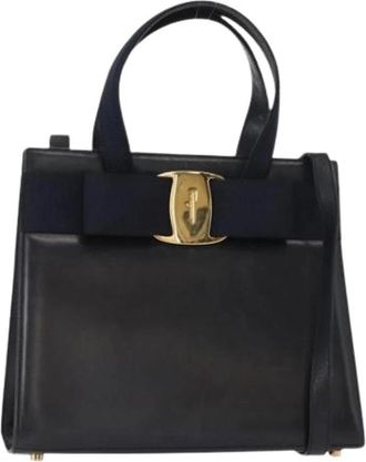 Ferragamo Pre-owned Handbag - Dames - Vintage Handtas - Blauw - ONE Size - Leer - Vintage