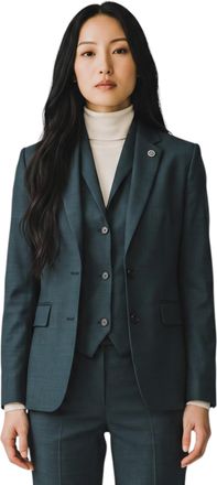 TruClothing Dames olijfgroen driedelig geruit, op maat gemaakt pak - TPW-53