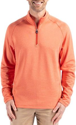 Cutter & Buck Peshastin Fleece Half Zip Pullover in College Orange Heather at Nordstrom, Size Xxx-Large