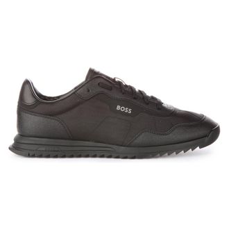 HUGO BOSS Sneakers, male, Black, 9 UK, Black Low Top Trainers for Men