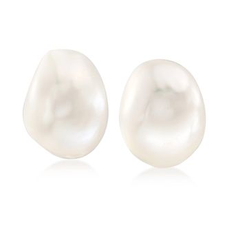 Ross-Simons 16x13mm Cultured Baroque Pearl Earrings in 14kt Yellow Gold