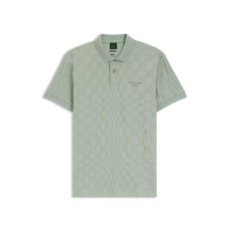 BOSS Porsche x polo shirt in jacquard-patterned cotton