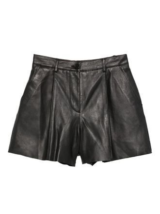 P.A.R.O.S.H. lamb-leather shorts - women - Lambskin/Polyester - S - Black