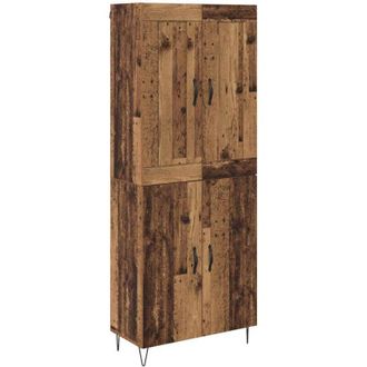 vidaXL Highboard Old Wood 69.5 x 34 x 180 cm Engineered Wood vidaXL