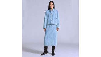 Levi's Seamed Skirt - Womens - XS - Blue