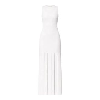 Liu Jo Midi Dresses, female, White, Size: XS Fringed Knit Maxi Dress