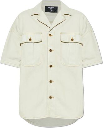 Balmain Casual Shirts - Heren - Spijkeroverhemden - Beige - M - Overhemden