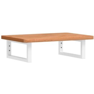 vidaXL Vidaxl - Estante De Lavabo De Pared De Acero Y Madera Maciza De Haya