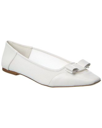 Ferragamo Anz Mesh & Leather Flat