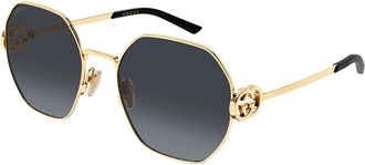 Gucci GG2046S 001 Womens Sunglasses Gold Size 58