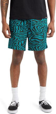 Dickies Zebra Print Cotton Twill Shorts in Apple Mint at Nordstrom Rack, Size X-Large