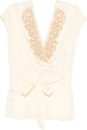 Antik Batik Mariella Tee - Dames - Tops zonder mouwen - Beige - L - Tops