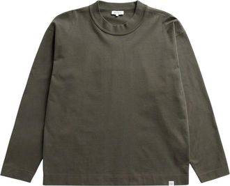 Norse Projects Isefjord Compact Long Sleeve T-Shirt - Heren - Longsleeves - Grijs - S - Katoen - Tops