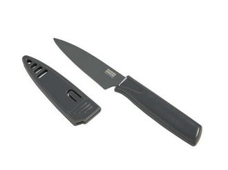 Kuhn Rikon Colori Non-Stick Straight Paring Knife with Safety Sheath, 4 inch in Gray at Nordstrom