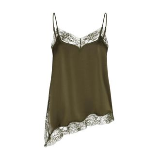 Dante6 Dawna Satin Kant Camisole - Dames - Tops - Groen - Maat: M Satijn