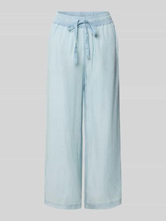 Soyaconcept Wide Fit Stoffhose aus reinem Lyocell in Denim-Optik in Jeansblau, Gr&ouml;&szlig;e XXL