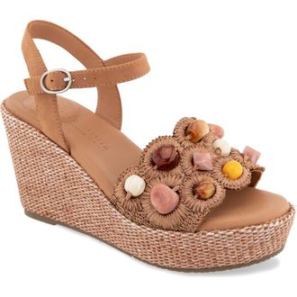 Gentle Souls Nolina Woven Wedge Sandal in Mocha Nubuck at Nordstrom, Size 6.5