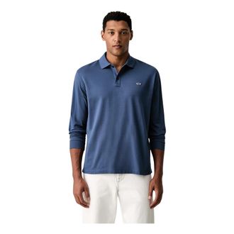 Paul & Shark Polo van Dubbel Piqu&eacute; Katoen - Heren - Polos - Blauw - M - Katoen - Tops