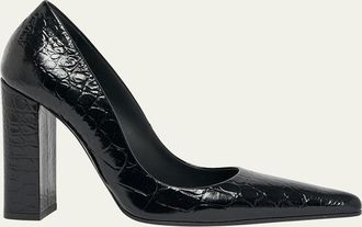 Alaia Crocodile Printed Leather Pumps