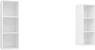 vidaXL Vidaxl - Muebles de salón de pared 2 uds madera ingeniería blanco