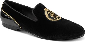 Karl Lagerfeld Velvet Smoking Slipper in Black at Nordstrom Rack, Size 11.5