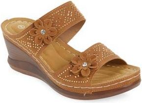 Eddie Marc Comfort Wedge Sandal in Tan at Nordstrom Rack, Size 11