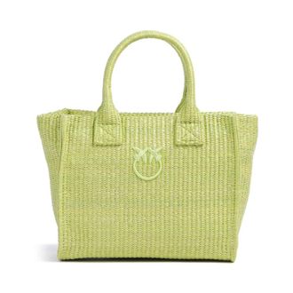 Pinko Beach Shopper Mini - Dames - Shoppers - Groen - ONE Size - Katoen - Tassen