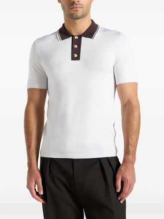 Mani&egrave;re De Voir Roux contrast-collar polo shirt - men - Fabric - S - White