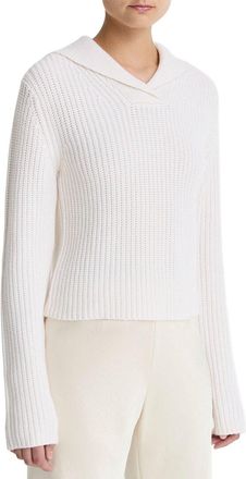 Vince Ribbed Sailor Collar Wool & Cashmere-Blend Sweater