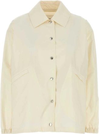 Jil Sander Ivory Katoenen Jas - Dames - Zomerjassen - Beige - XS - Katoen - Jassen