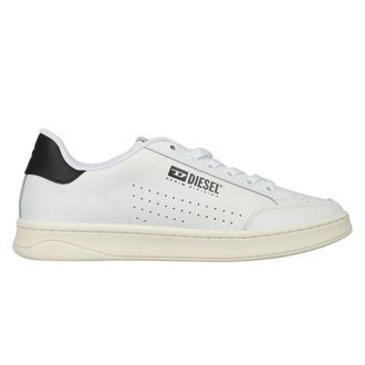 Diesel Heren S Athene leren platte sportschoenen (Wit, Zwart)