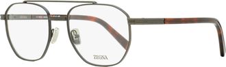 Ermenegildo Zegna Mens Geometric Pilot Eyeglasses EZ5285 009 Matte Gunmetal 53mm
