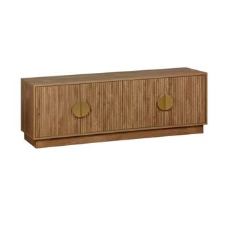 Sweeek Mueble tv 4 puertas efecto madera de mango ex&oacute;tico, 140cm, marr&oacute;n
