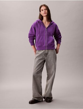 Calvin Klein Jeans Calvin Klein Womens Archive Logo French Terry Zip Hoodie - Purple - XS