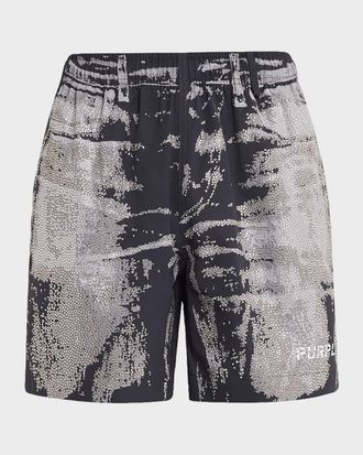 Purple Men & apos;s All Round Embellished Shorts