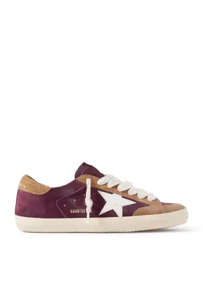 Golden Goose Super-Star Distressed Leather-Trimmed Suede Sneakers