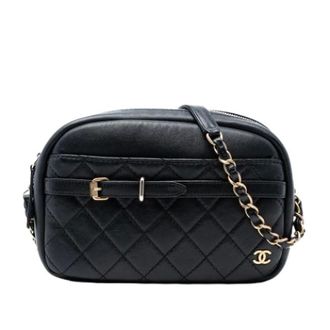 Chanel Pre-owned Buckle Camera Bag - Dames - Pre-owned - Zwart - Maat: ONE Size Leer