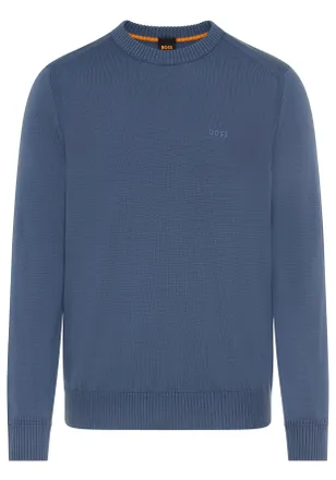 Boss Orange by Hugo Boss Strickpullover BOSS ORANGE Avac, Herren, Gr. XXL, open blau495, Strick, Obermaterial: 60% Schurwolle, 40% Polyacryl, regular fit, Rundhals, Pullover S