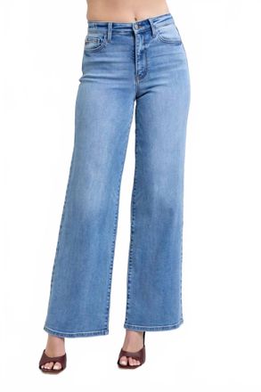 Judy Blue High Waist Retro Wide Leg Jeans In Vintage Wash