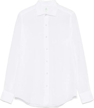 Finamore Wit Linnen Shirt Tokyo Stijl - Heren - Zakelijke Overhemden - Wit - 2XL - Linnen - Overhemden