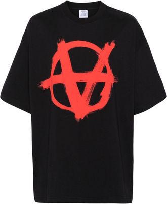 VETEMENTS Reverse Anarchy cotton T-shirt - unisex - Cotton - L - Black