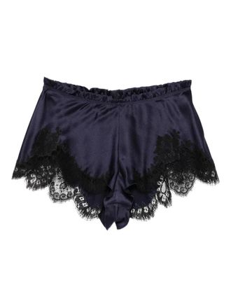 Carine Gilson lace-detail pyjama shorts - Blue