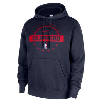 Nike LA Clippers Club Nike Mens NBA Practice Pullover Hoodie in Blue | HM7188-419
