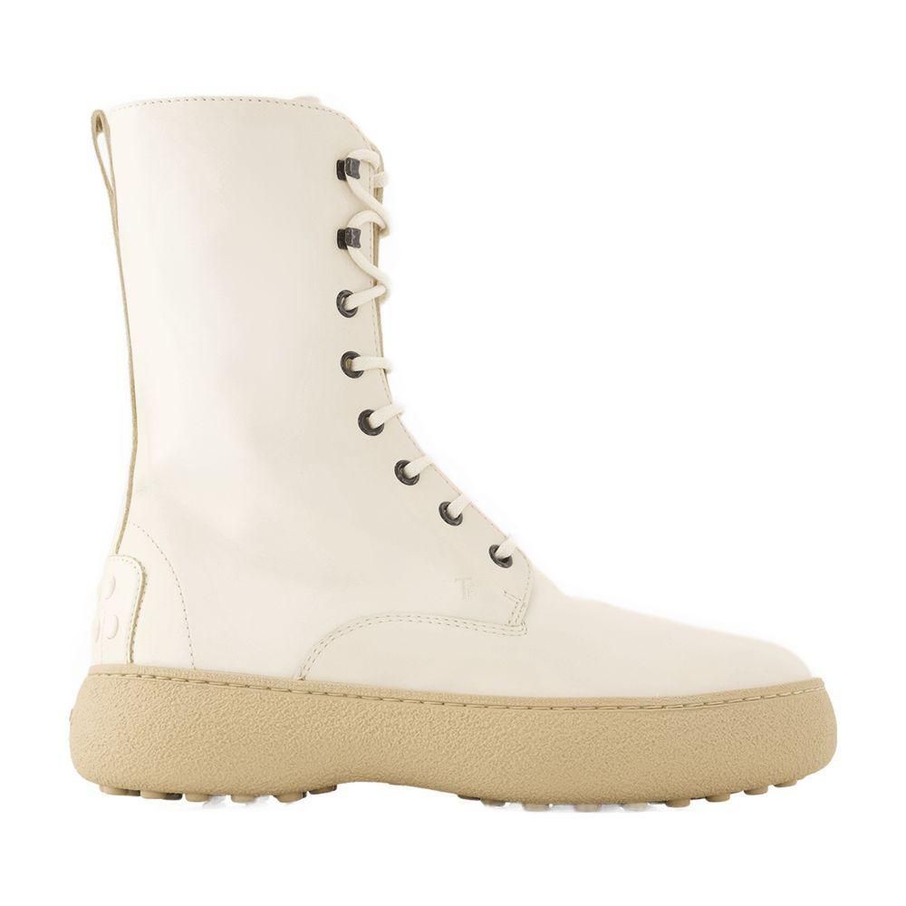 【関税＆送料込み】Tod'S Leather Combat Boots Woman BLACK Combat Boots in Leather XXW08J0EY53RBT42B999 | Tods