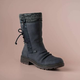 Rieker Womens Knit Cuffed Boots In Grey