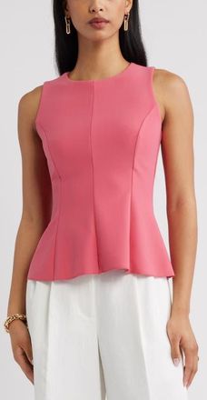 Open Edit Crewneck Flared Tank in Pink Party at Nordstrom, Size Xx-Small