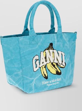 Ganni cabas recycled cotton beach bag