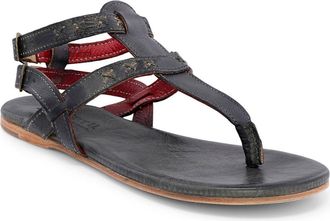 Bed St&uuml; Moon Toe-Post Sandal in Black Rustic at Nordstrom, Size 7.5