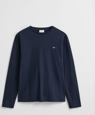 GANT Men Shield Long Sleeve T-Shirt (XXXL) EVENING BLUE